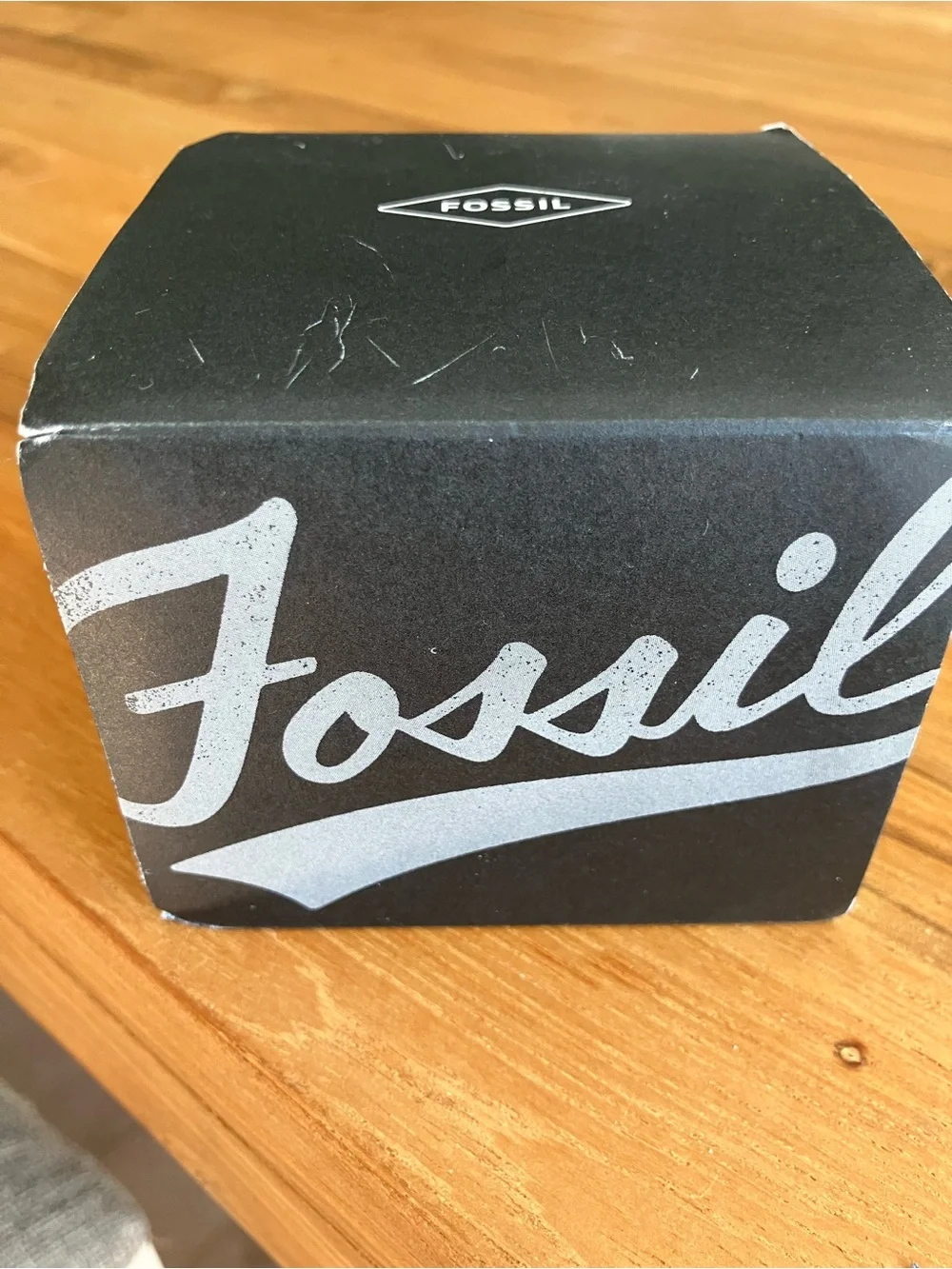 Fossil Men's Stainless Steel Chronograph Watch with Blue Bezel and Black Dial